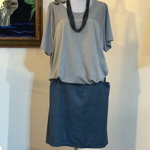 Gray and Blue Two-Piece Swim Set w/ Jewelry!